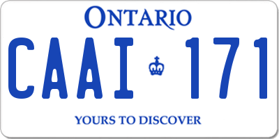 ON license plate CAAI171