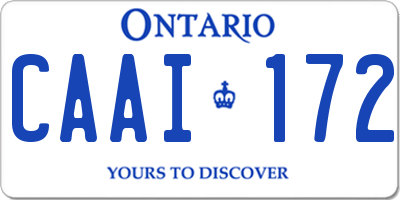 ON license plate CAAI172