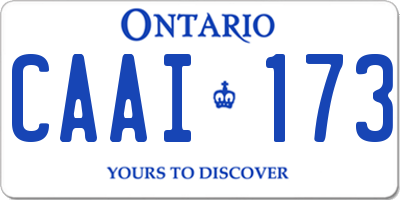 ON license plate CAAI173