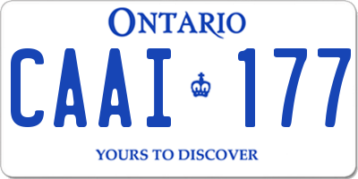 ON license plate CAAI177