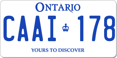 ON license plate CAAI178