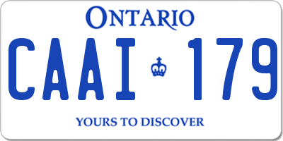 ON license plate CAAI179