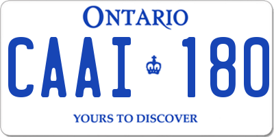 ON license plate CAAI180