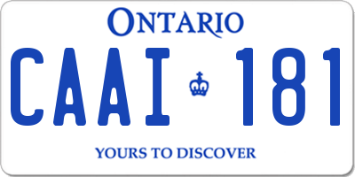 ON license plate CAAI181