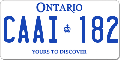 ON license plate CAAI182