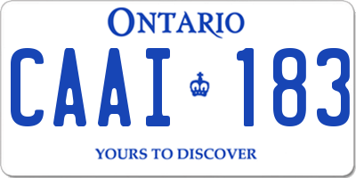 ON license plate CAAI183