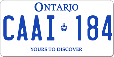 ON license plate CAAI184