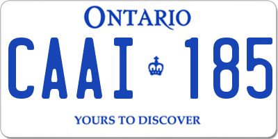 ON license plate CAAI185