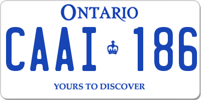 ON license plate CAAI186