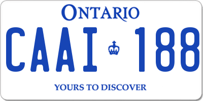 ON license plate CAAI188