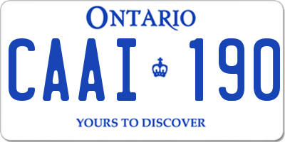 ON license plate CAAI190