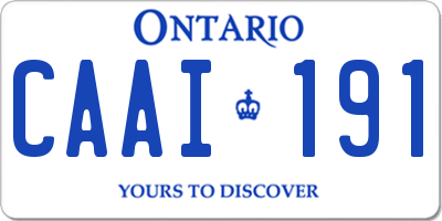 ON license plate CAAI191