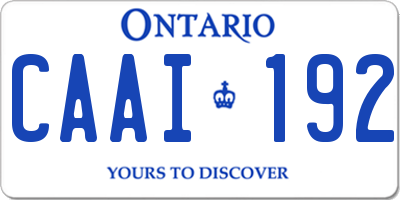 ON license plate CAAI192