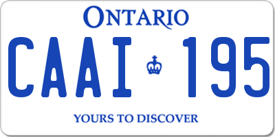 ON license plate CAAI195