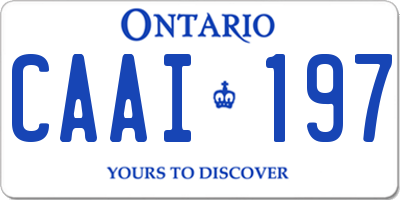 ON license plate CAAI197