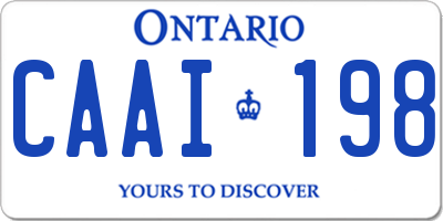 ON license plate CAAI198