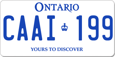 ON license plate CAAI199