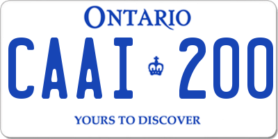 ON license plate CAAI200