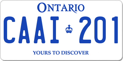 ON license plate CAAI201