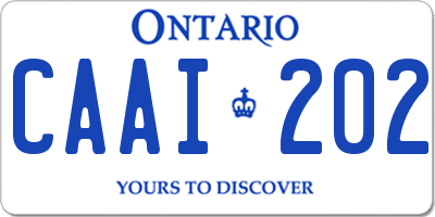 ON license plate CAAI202