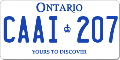 ON license plate CAAI207