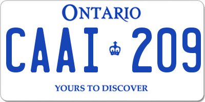 ON license plate CAAI209