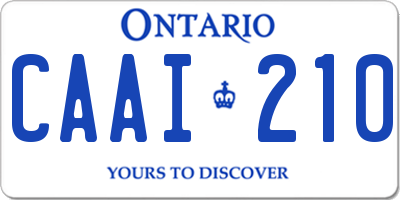 ON license plate CAAI210