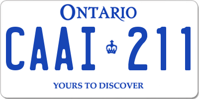 ON license plate CAAI211