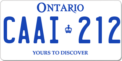 ON license plate CAAI212