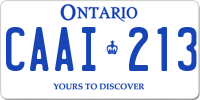 ON license plate CAAI213