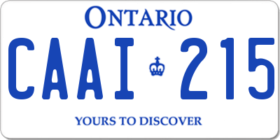 ON license plate CAAI215