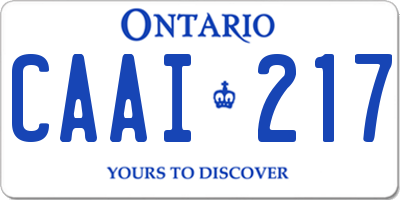 ON license plate CAAI217