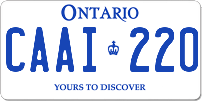 ON license plate CAAI220