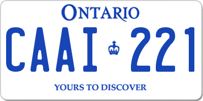 ON license plate CAAI221