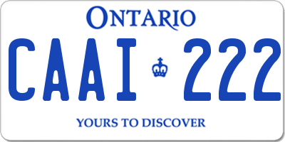 ON license plate CAAI222