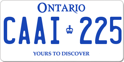 ON license plate CAAI225