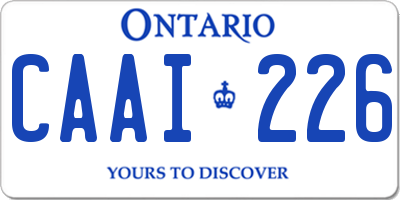 ON license plate CAAI226