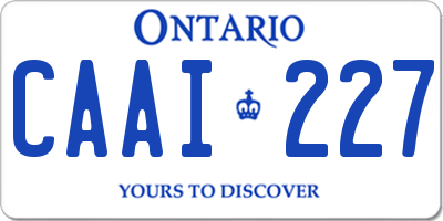 ON license plate CAAI227