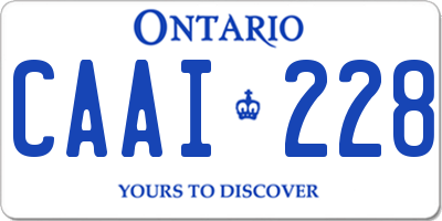 ON license plate CAAI228