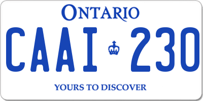 ON license plate CAAI230