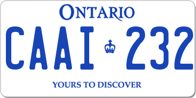 ON license plate CAAI232