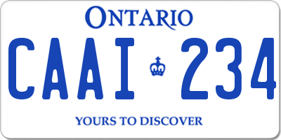 ON license plate CAAI234