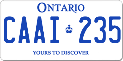 ON license plate CAAI235