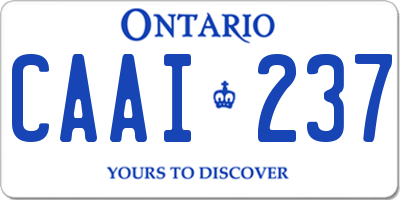 ON license plate CAAI237