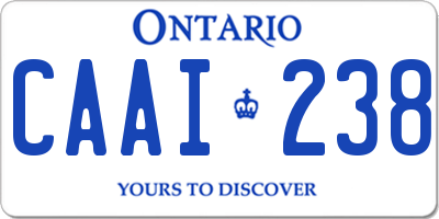 ON license plate CAAI238