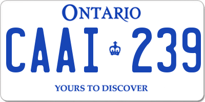 ON license plate CAAI239