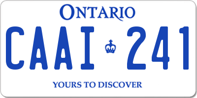 ON license plate CAAI241