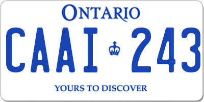 ON license plate CAAI243