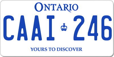 ON license plate CAAI246