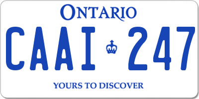 ON license plate CAAI247